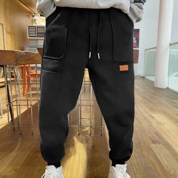 Black Mens Drawstring Sweatpants - Picture 2 of 4